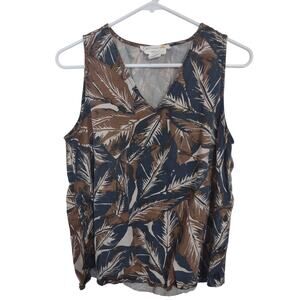 C&C California Tropical Print Blouse Medium 100 Percent Lyocell‎ Vacation